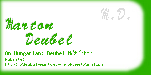 marton deubel business card